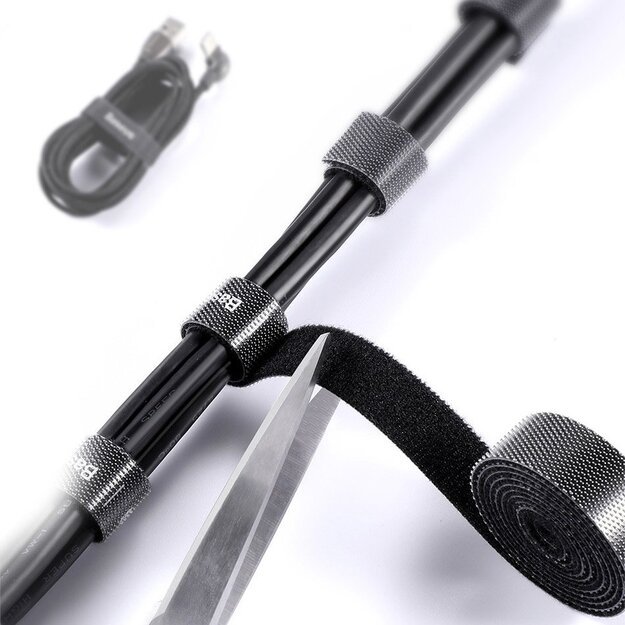 Baseus Rainbow Circle hook and loop Straps - Velcro tape Velcro cable organizer 3m gray (ACMGT-F0G) 12