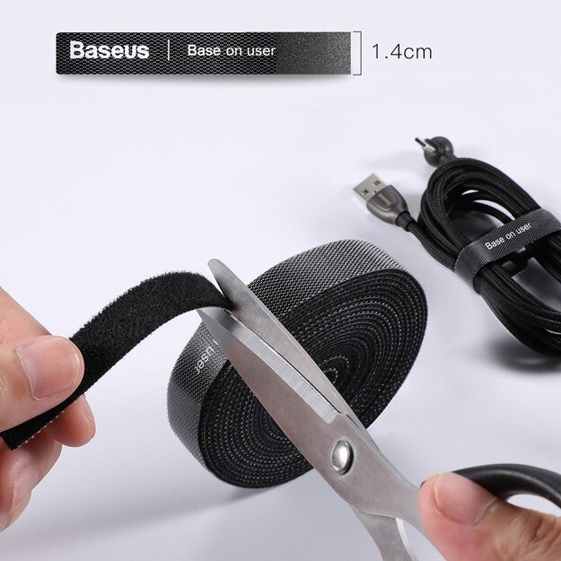 Baseus Rainbow Circle hook and loop Straps - Velcro tape Velcro cable organizer 3m gray (ACMGT-F0G) 15