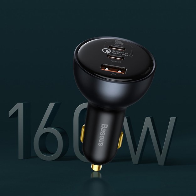 Baseus TZCCZM-0G USB-A / USB-C car charger 160W PPS / QC 5 / PD - gray 11
