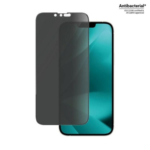 PanzerGlass Ultra-Wide Fit Tempered Glass Antibacterial Privacy with Positioner for iPhone 14 Plus / 13 Pro Max 1