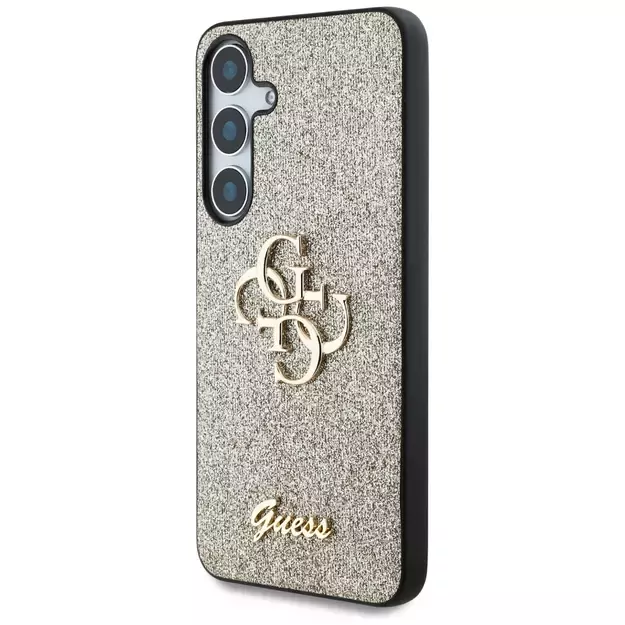 Guess Fixed Glitter Big 4G Metal Logo case for Samsung Galaxy S25 gold 1