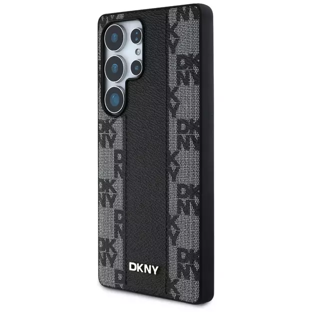 DKNY Leather Checkered Pattern MagSafe Case for Samsung Galaxy S25 Ultra Black 1
