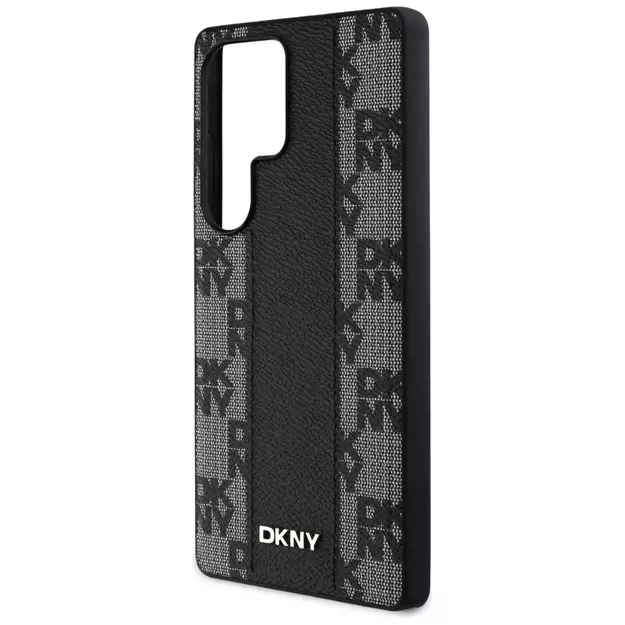 DKNY Leather Checkered Pattern MagSafe Case for Samsung Galaxy S25 Ultra Black 5