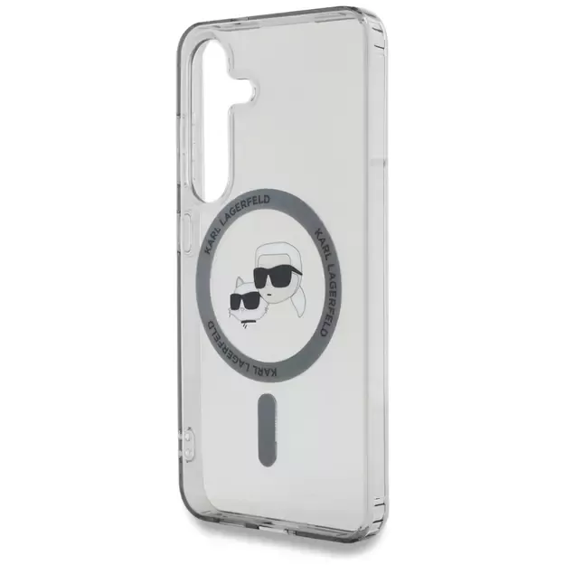 Karl Lagerfeld Button Karl &amp  Choupette Heads Printed Logo MagSafe Samsung Galaxy S25 case black 5