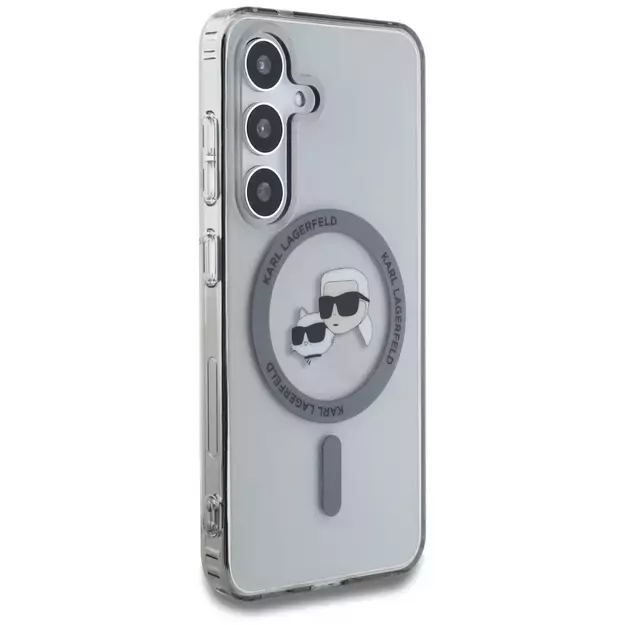 Karl Lagerfeld Button Karl &amp  Choupette Heads Printed Logo MagSafe Samsung Galaxy S25 case black 3