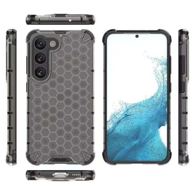 Honeycomb case for Samsung Galaxy S23 armored hybrid cover black 32
