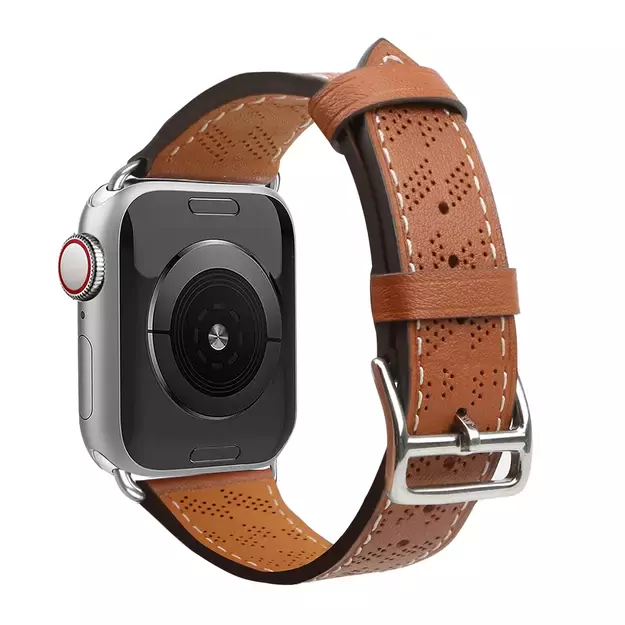 Strap Leather for Apple Watch 42 / 44 / 45 / 49 mm band bracelet - brown 1