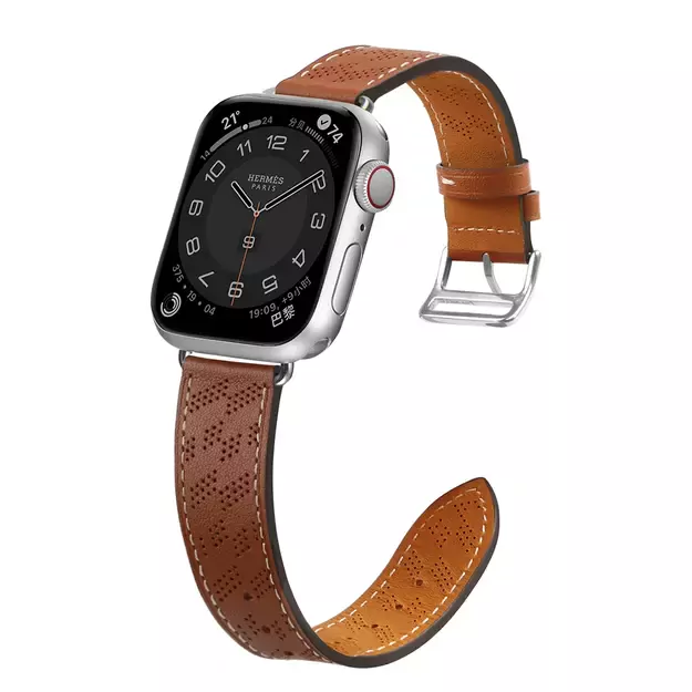 Strap Leather for Apple Watch 42 / 44 / 45 / 49 mm band bracelet - brown 2
