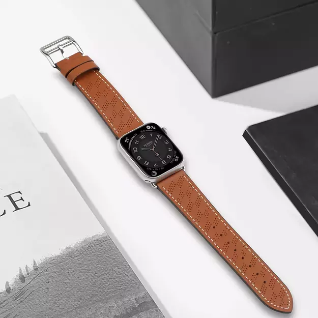 Strap Leather for Apple Watch 42 / 44 / 45 / 49 mm band bracelet - brown 3