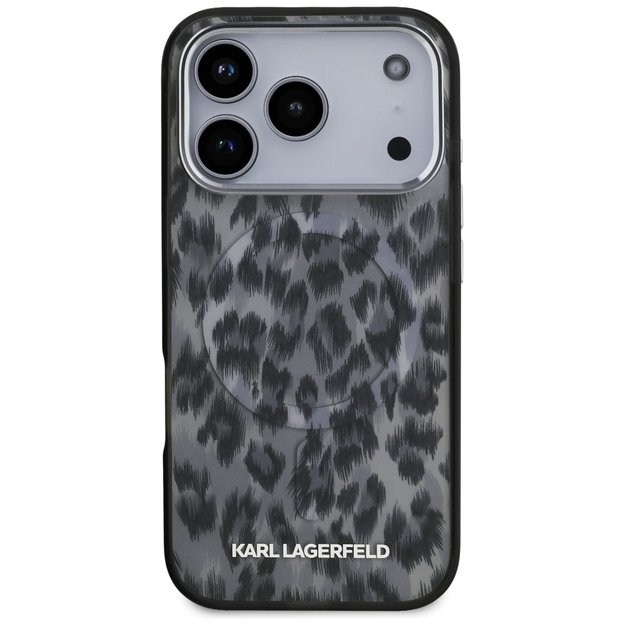 Karl Lagerfeld IML Leopard Pattern MagSafe Case for iPhone 17 Pro - Black 2
