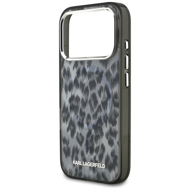 Karl Lagerfeld IML Leopard Pattern MagSafe Case for iPhone 17 Pro - Black 5