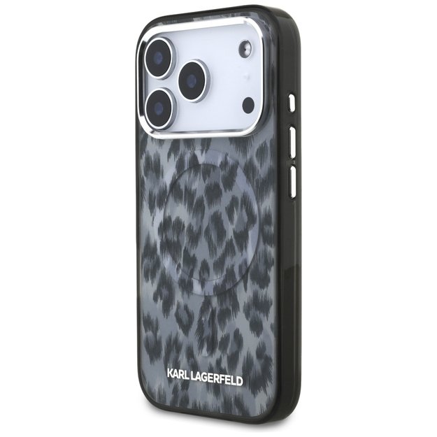 Karl Lagerfeld IML Leopard Pattern MagSafe Case for iPhone 17 Pro - Black 1