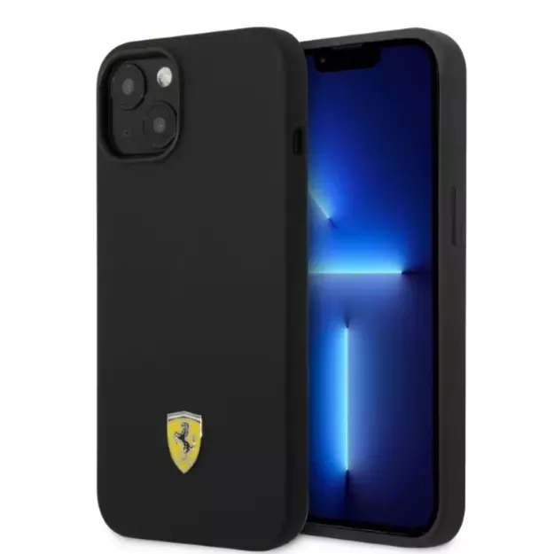Ferrari FEHMSIP14SBK iPhone 14 6.1&quot  black/black hardcase Silicone Metal Logo Magsafe