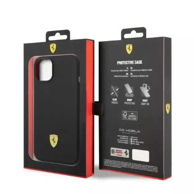 Ferrari FEHMSIP14SBK iPhone 14 6.1&quot  black/black hardcase Silicone Metal Logo Magsafe 14
