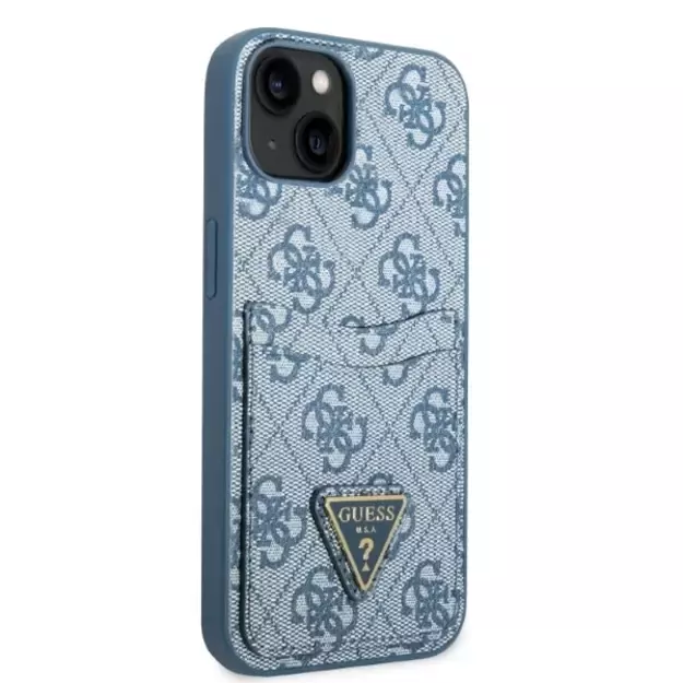 Guess GUHCP13SP4TPB iPhone 13 mini 5.4&quot  blue/blue hardcase 4G Triangle Logo Cardslot 10