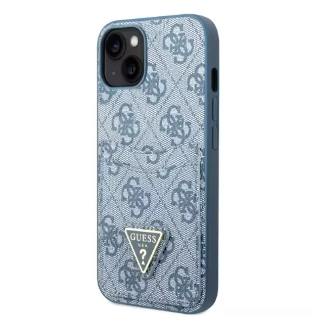 Guess GUHCP13SP4TPB iPhone 13 mini 5.4&quot  blue/blue hardcase 4G Triangle Logo Cardslot 8
