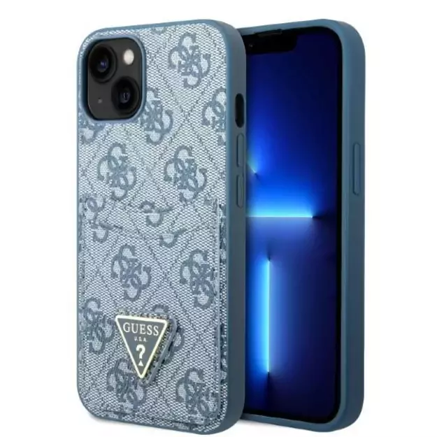 Guess GUHCP13SP4TPB iPhone 13 mini 5.4&quot  blue/blue hardcase 4G Triangle Logo Cardslot