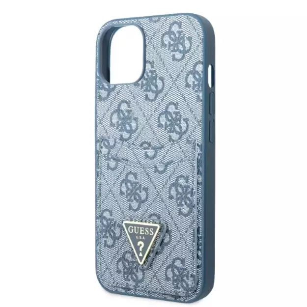 Guess GUHCP13SP4TPB iPhone 13 mini 5.4&quot  blue/blue hardcase 4G Triangle Logo Cardslot 12