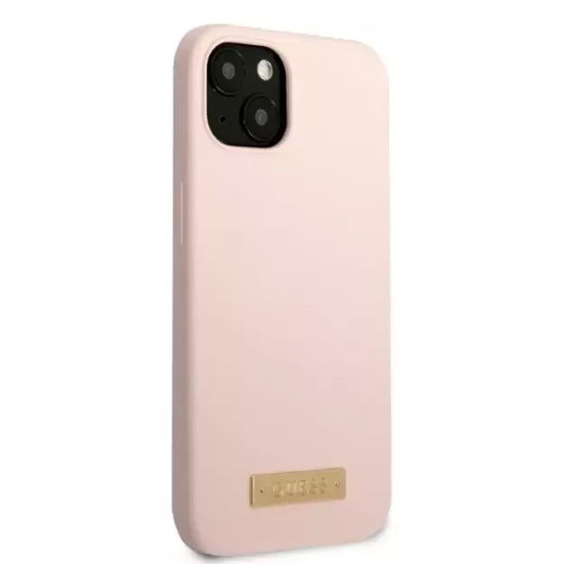 Guess GUHMP13MSBPLP iPhone 13 6.1&quot  pink/pink hard case Silicone Logo Plate MagSafe 10