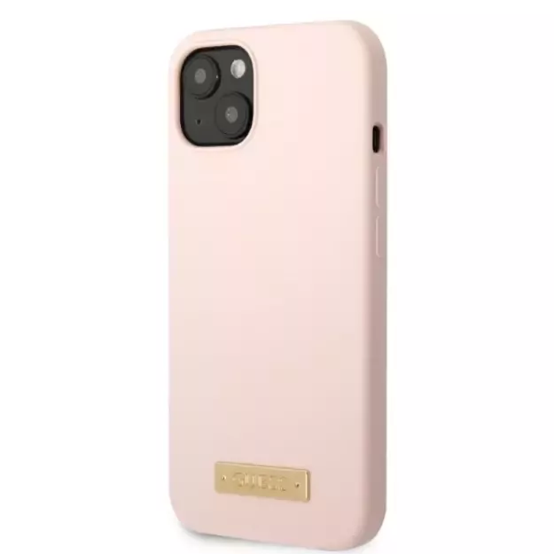 Guess GUHMP13MSBPLP iPhone 13 6.1&quot  pink/pink hard case Silicone Logo Plate MagSafe 8