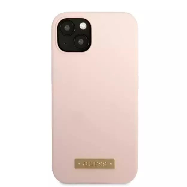 Guess GUHMP13MSBPLP iPhone 13 6.1&quot  pink/pink hard case Silicone Logo Plate MagSafe 9