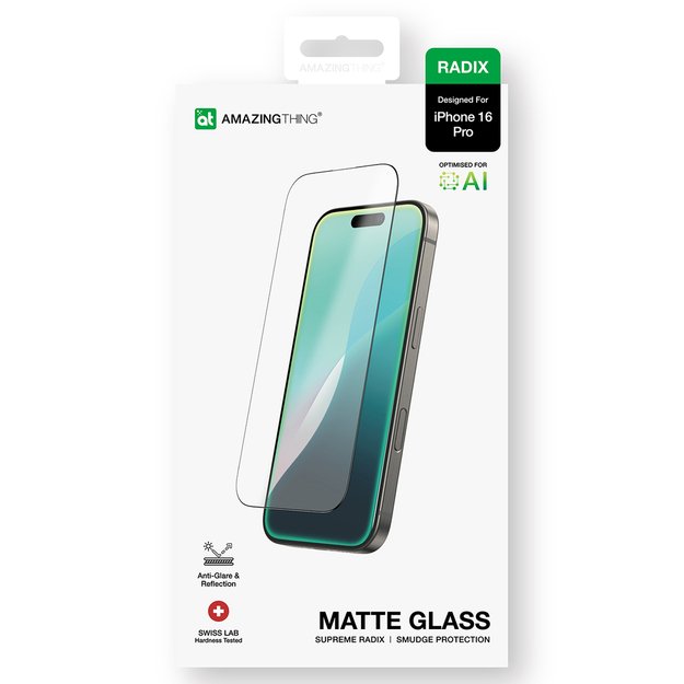 AmazingThing Radix Matte Glass tempered glass for iPhone 16 Pro 10