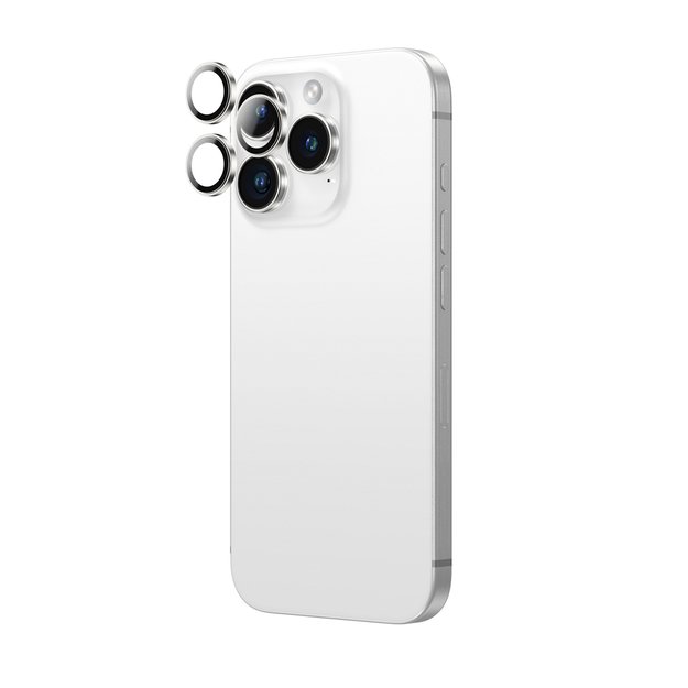 AmazingThing AR Aluminum 3 Lens Glass with Camera Lens Frame for iPhone 16 Pro / 16 Pro Max - Silver 2