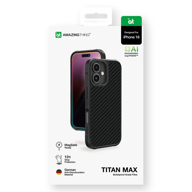 AmazingThing Titan Max Case with 1500D Aramid Fibers for iPhone 16 - Black 4