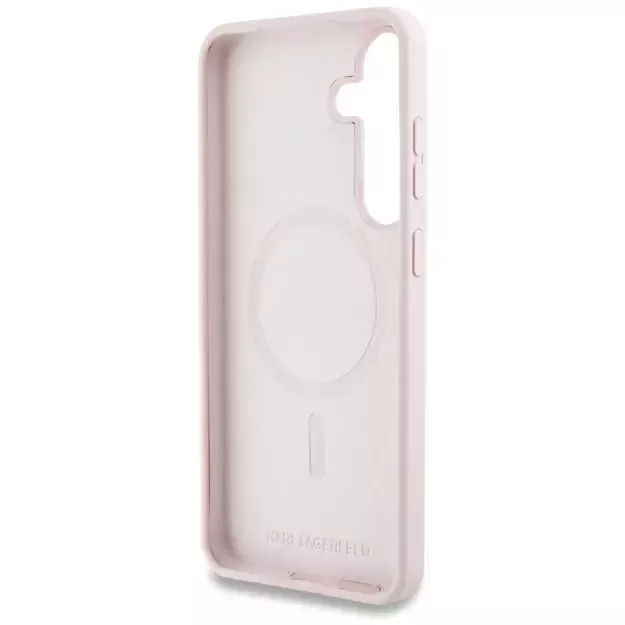 Case Karl Lagerfeld Silicone Graffiti Ikonik Printed Logo MagSafe Samsung Galaxy S25 pink 6
