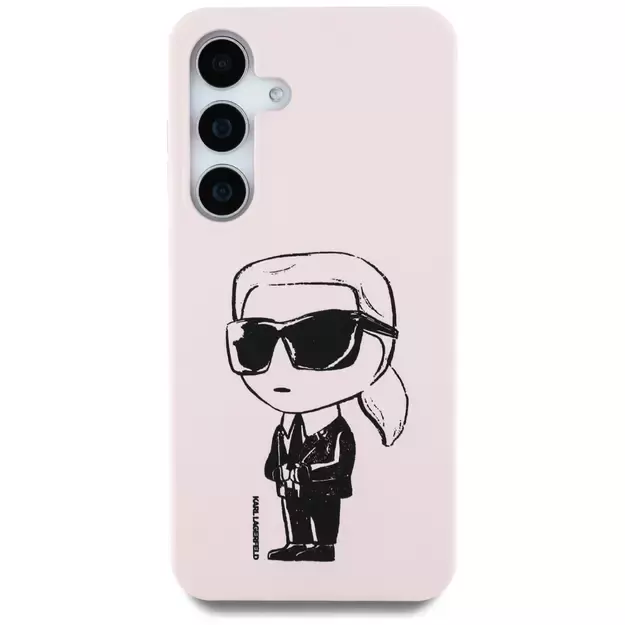 Case Karl Lagerfeld Silicone Graffiti Ikonik Printed Logo MagSafe Samsung Galaxy S25 pink 2