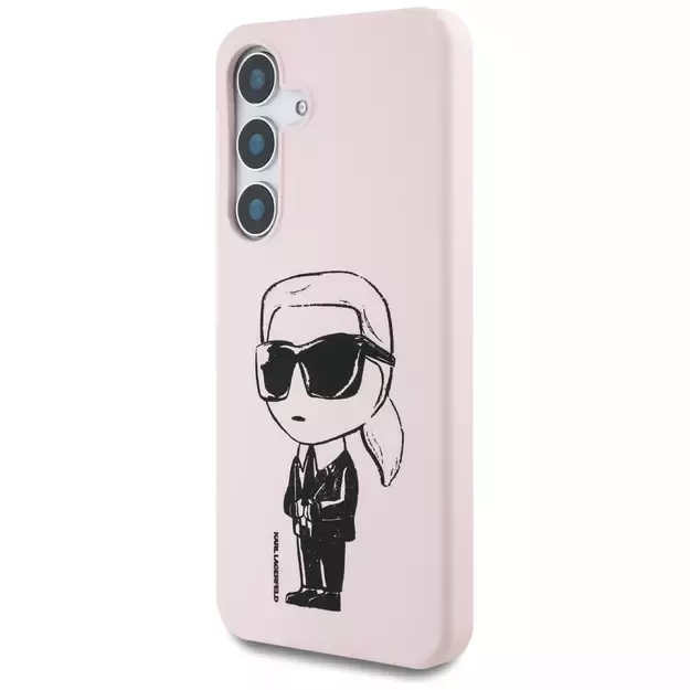 Case Karl Lagerfeld Silicone Graffiti Ikonik Printed Logo MagSafe Samsung Galaxy S25 pink 1