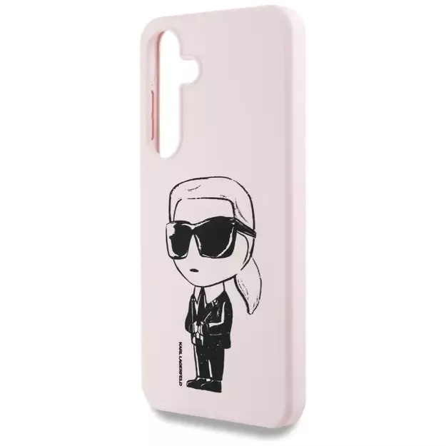 Case Karl Lagerfeld Silicone Graffiti Ikonik Printed Logo MagSafe Samsung Galaxy S25 pink 5