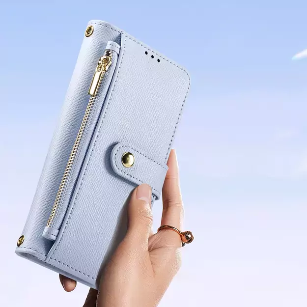 Dux Ducis Lawa Leather Case for Samsung Galaxy S25 Ultra with Detachable Magnetic Wallet - Blue 15