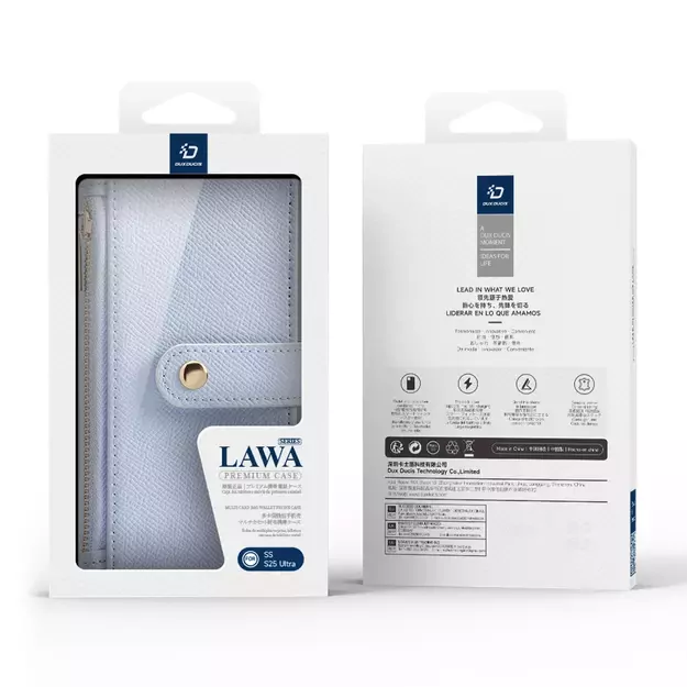 Dux Ducis Lawa Leather Case for Samsung Galaxy S25 Ultra with Detachable Magnetic Wallet - Blue 12