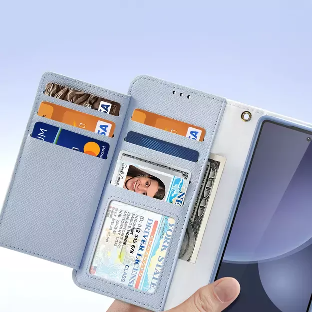 Dux Ducis Lawa Leather Case for Samsung Galaxy S25 Ultra with Detachable Magnetic Wallet - Blue 17