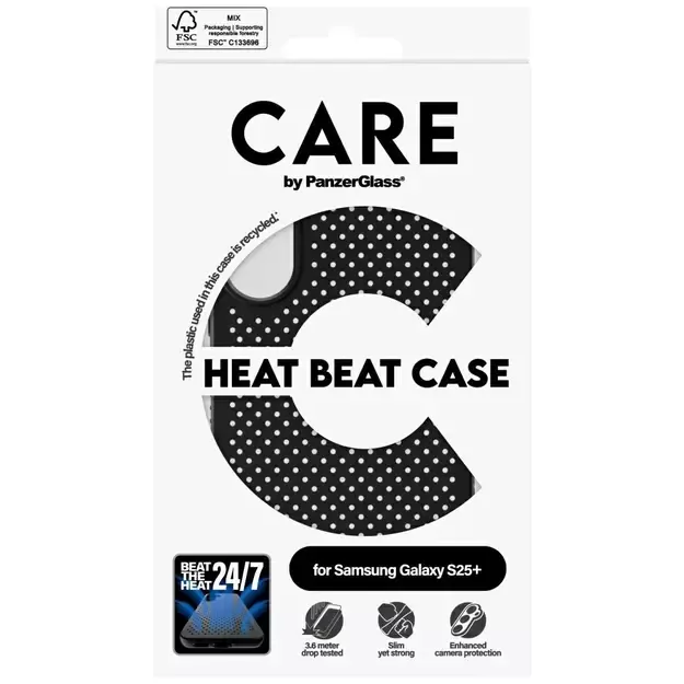 CARE by PanzerGlass Feature Heat Beat Case for Samsung Galaxy S25+ - Black 6
