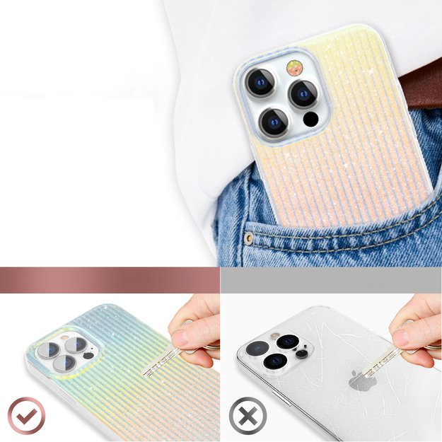 Kingxbar Travel Series luxurious elegant case for iPhone 13 Pro blue-orange (Clouds) 9
