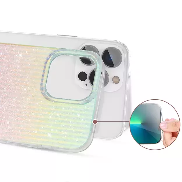 Kingxbar Travel Series luxurious elegant case for iPhone 13 Pro blue-orange (Clouds) 10