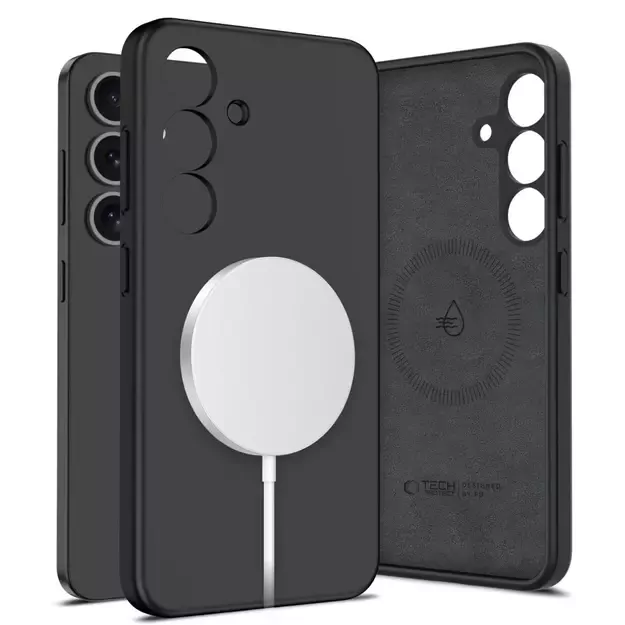 Tech-Protect Liquid Silicone MagSafe Case for Samsung Galaxy S25 - Black