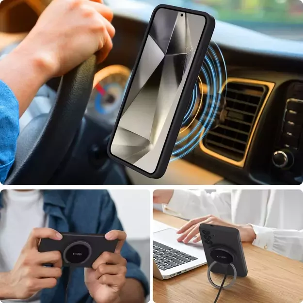 Tech-Protect Liquid Silicone MagSafe Case for Samsung Galaxy S25 - Black 2