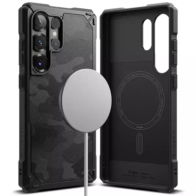 Ringke Rugged Gear MagSafe Case for Samsung Galaxy S25 Ultra - Black Camo 2