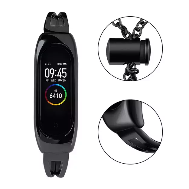 Metal bracelet for Xiaomi Mi Band 3 / 4 / 5 / 6 band strap - black 6