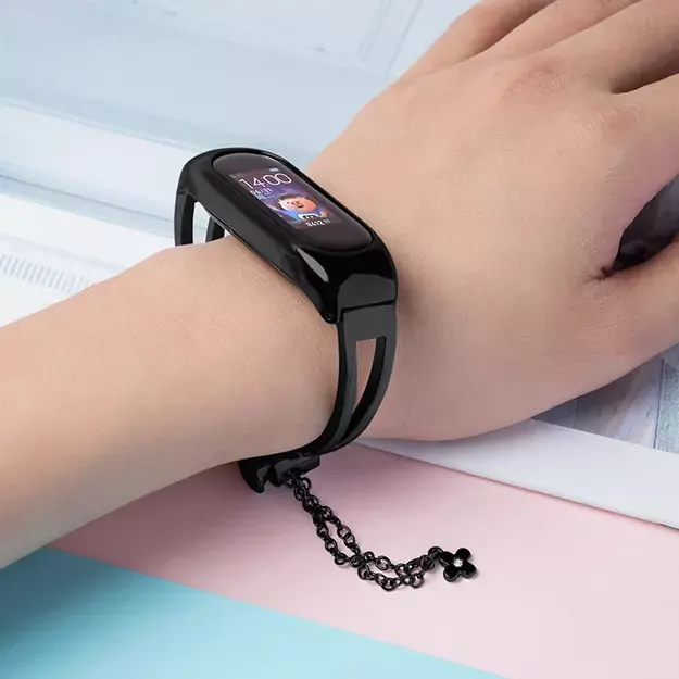 Metal bracelet for Xiaomi Mi Band 3 / 4 / 5 / 6 band strap - black 1