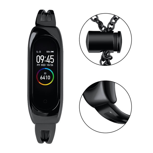 Metal bracelet for Xiaomi Mi Band 3 / 4 / 5 / 6 band strap - black 12
