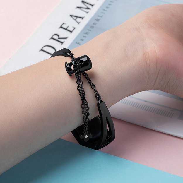 Metal bracelet for Xiaomi Mi Band 3 / 4 / 5 / 6 band strap - black 8