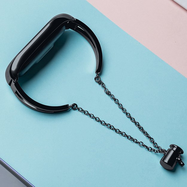 Metal bracelet for Xiaomi Mi Band 3 / 4 / 5 / 6 band strap - black 10