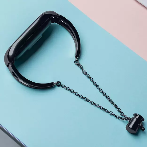 Metal bracelet for Xiaomi Mi Band 3 / 4 / 5 / 6 band strap - black 4