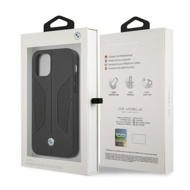 Etui BMW BMHCP12MRSCSK iPhone 12/12 Pro 6,1  czarny/black hardcase Leather Perforate Sides 7