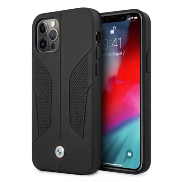 Etui BMW BMHCP12MRSCSK iPhone 12/12 Pro 6,1  czarny/black hardcase Leather Perforate Sides
