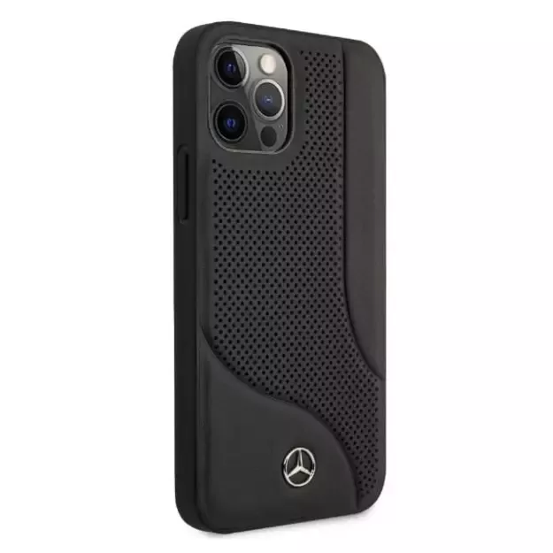 Mercedes MEHCP12LCDOBK iPhone 12 Pro Max 6,7  czarny/black hardcase Leather Perforated Area 10